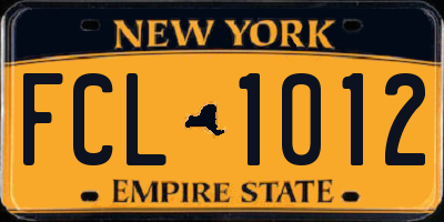 NY license plate FCL1012