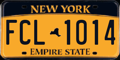 NY license plate FCL1014