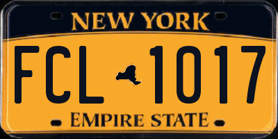 NY license plate FCL1017