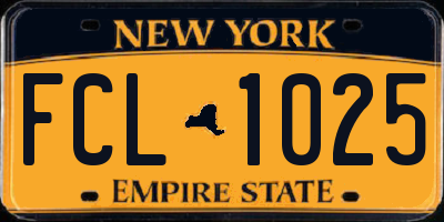 NY license plate FCL1025