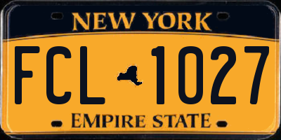 NY license plate FCL1027