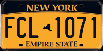 NY license plate FCL1071