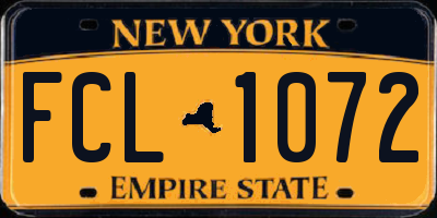 NY license plate FCL1072
