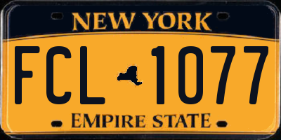 NY license plate FCL1077