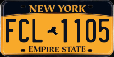 NY license plate FCL1105