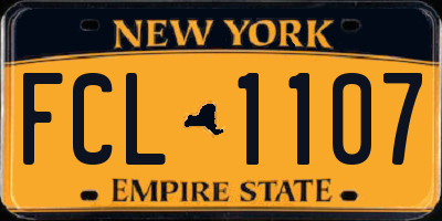 NY license plate FCL1107
