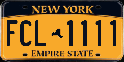 NY license plate FCL1111