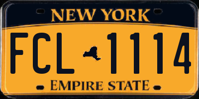 NY license plate FCL1114