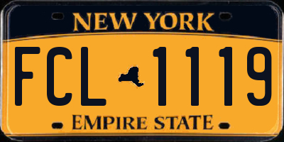 NY license plate FCL1119
