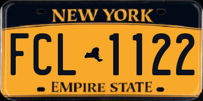 NY license plate FCL1122