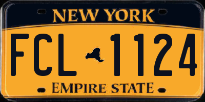 NY license plate FCL1124