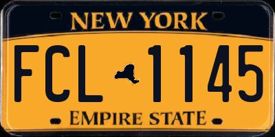 NY license plate FCL1145