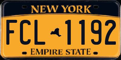 NY license plate FCL1192