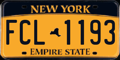 NY license plate FCL1193