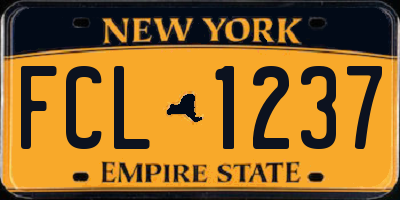 NY license plate FCL1237