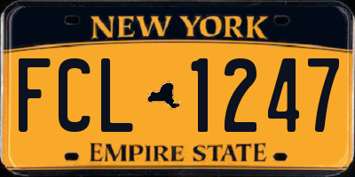 NY license plate FCL1247