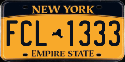 NY license plate FCL1333