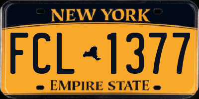 NY license plate FCL1377
