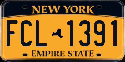 NY license plate FCL1391