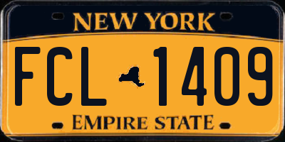 NY license plate FCL1409