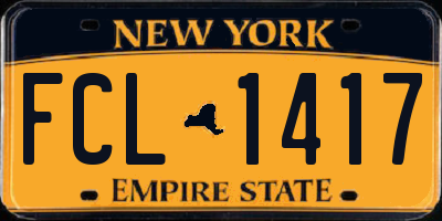 NY license plate FCL1417