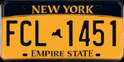 NY license plate FCL1451