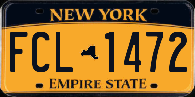 NY license plate FCL1472