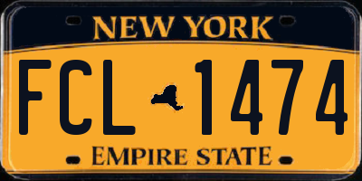 NY license plate FCL1474