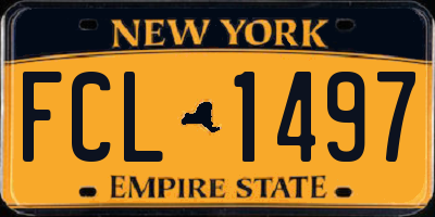 NY license plate FCL1497