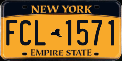 NY license plate FCL1571