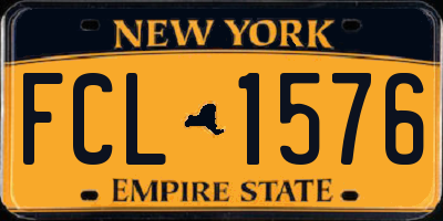 NY license plate FCL1576
