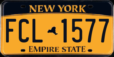 NY license plate FCL1577