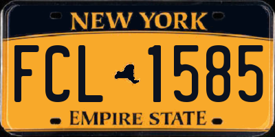NY license plate FCL1585