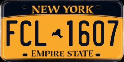 NY license plate FCL1607