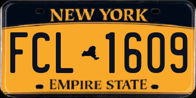 NY license plate FCL1609