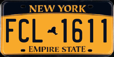 NY license plate FCL1611