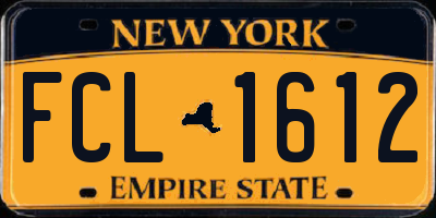 NY license plate FCL1612