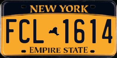 NY license plate FCL1614