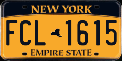 NY license plate FCL1615