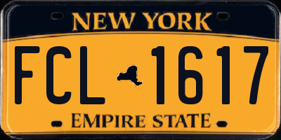 NY license plate FCL1617