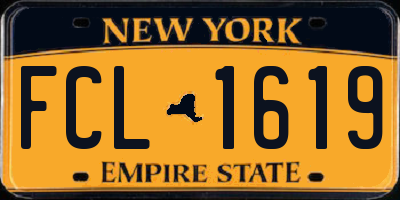 NY license plate FCL1619