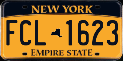 NY license plate FCL1623