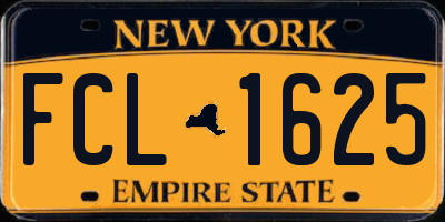 NY license plate FCL1625