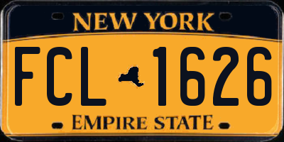 NY license plate FCL1626