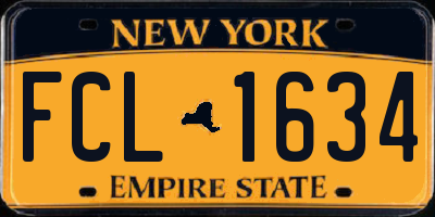 NY license plate FCL1634