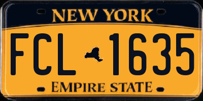 NY license plate FCL1635