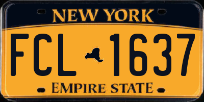 NY license plate FCL1637