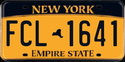 NY license plate FCL1641