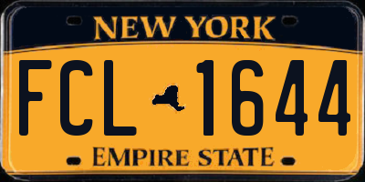 NY license plate FCL1644