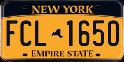 NY license plate FCL1650